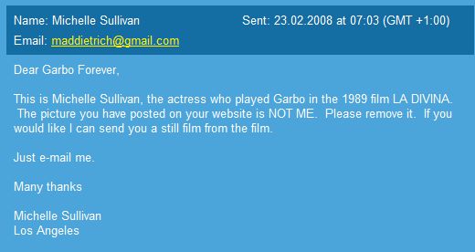 Sullivan as Garbo Actress