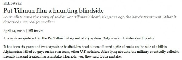 LAT Now Claims Tillman Killed