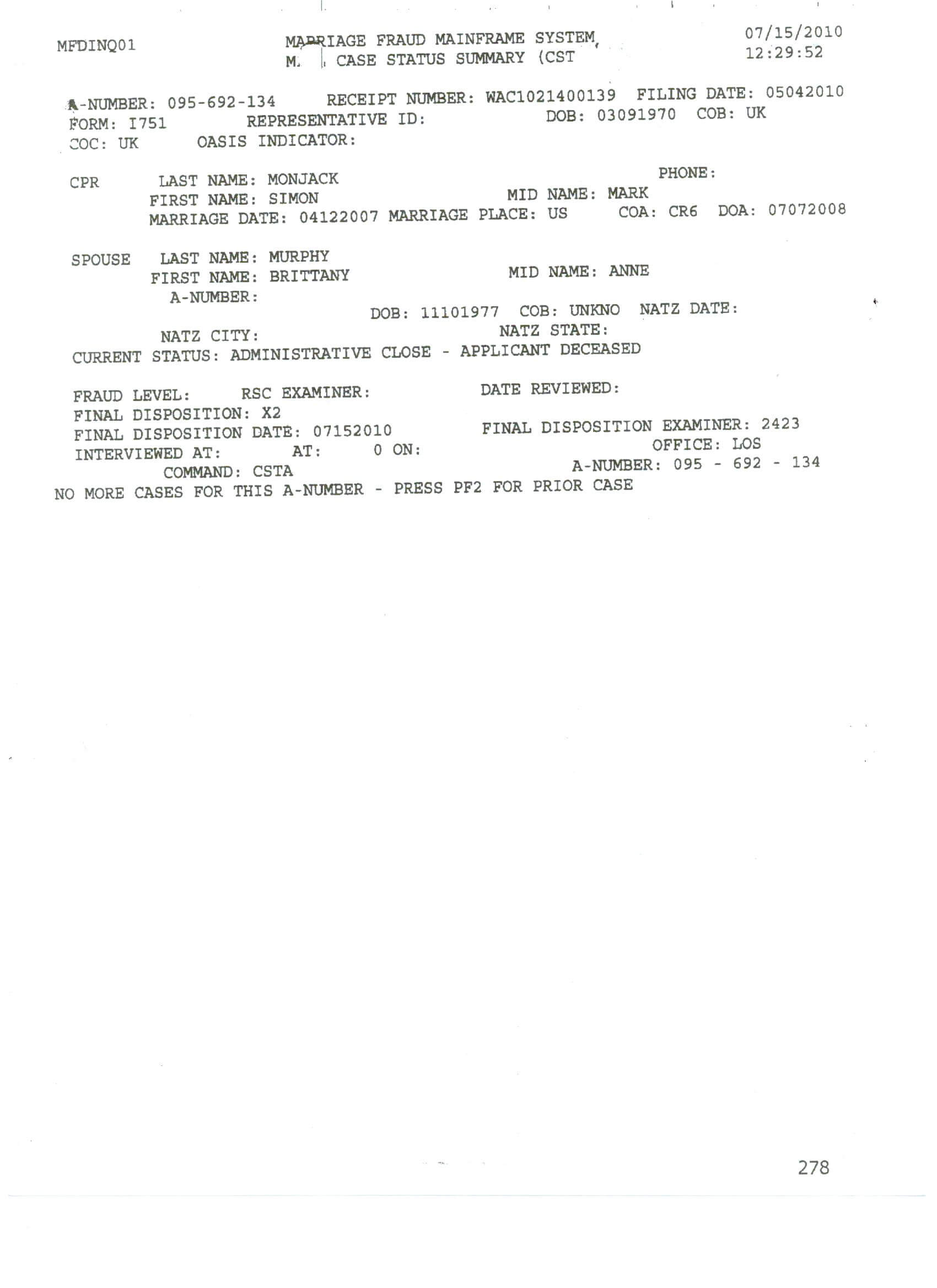 DHS MARRIAGE FRAUD AGAINST BRITTANY MURPHY AND SIMON MONJACK-PAGE1