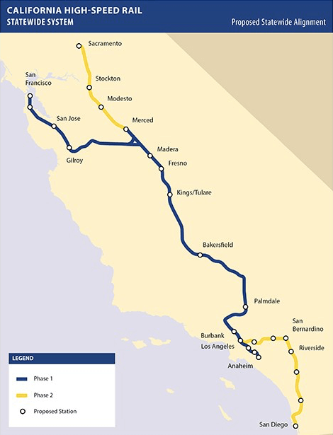 Map from California High-Speed Rail Authority
